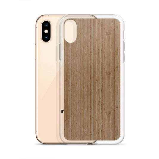 Bamboo Brown Wood iPhone Clear Thin Case CREATIVETECH