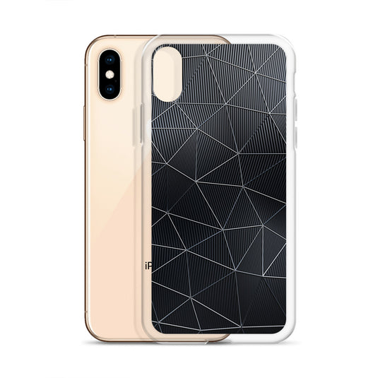 Silver Polygon Carbon Fiber iPhone Clear Thin Case CREATIVETECH