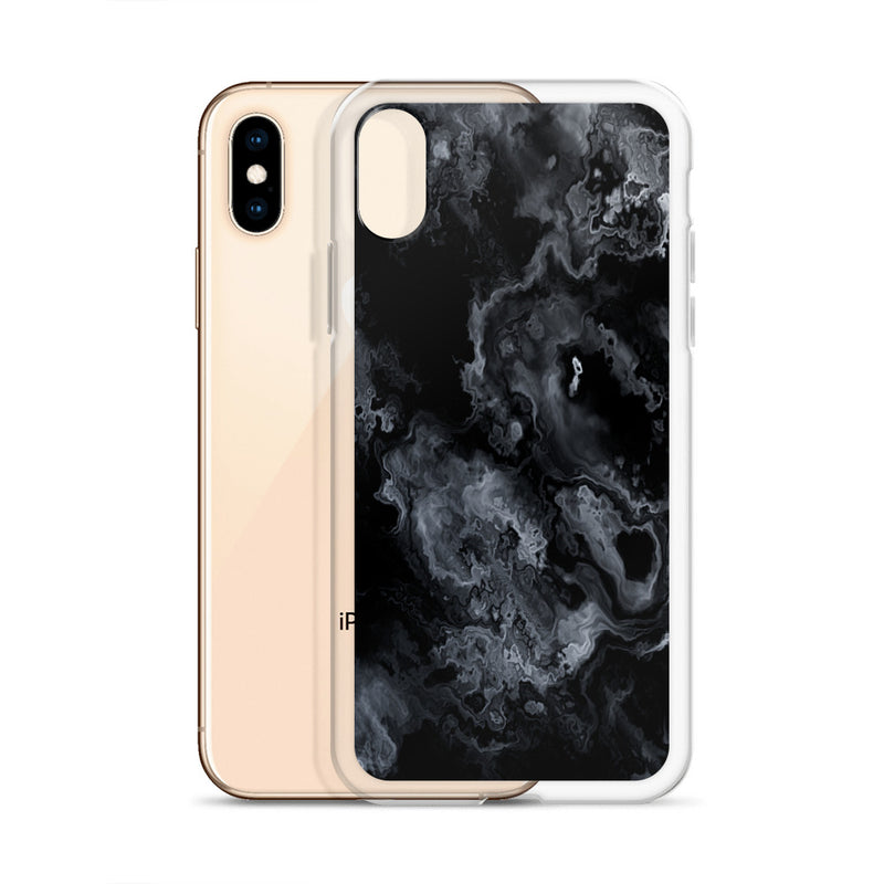 Load image into Gallery viewer, Black Marble Stone iPhone Clear Thin Case CREATIVETECH
