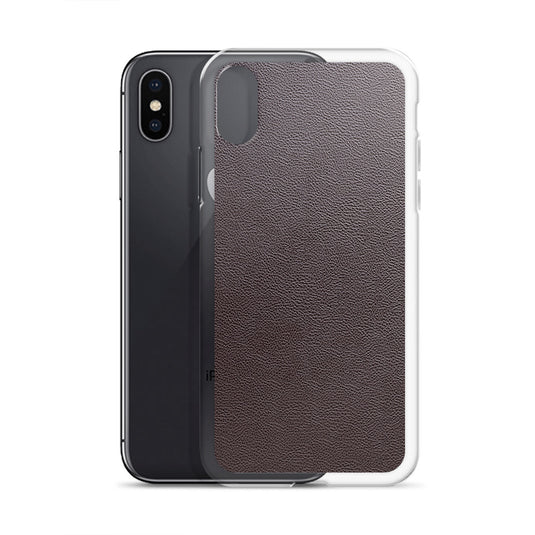 Dark Brown Leather iPhone Clear Thin Case CREATIVETECH