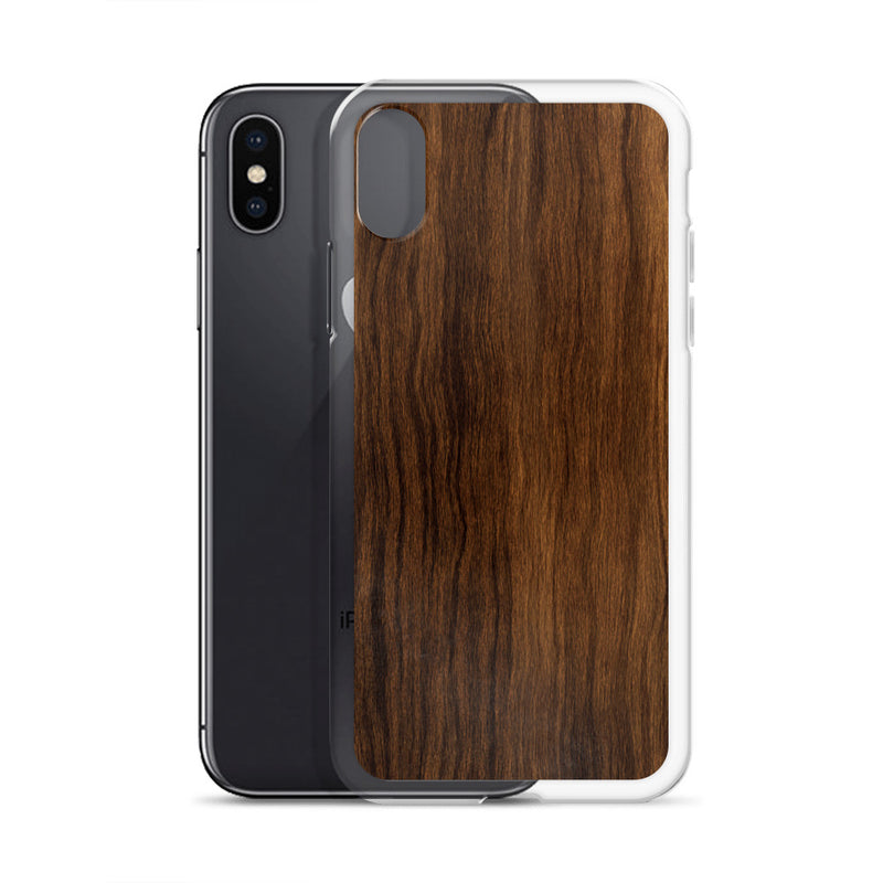 Load image into Gallery viewer, Dark Brown Wood iPhone Clear Thin Case CREATIVETECH
