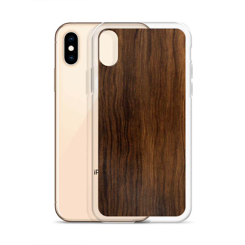 Load image into Gallery viewer, Dark Brown Wood iPhone Clear Thin Case CREATIVETECH
