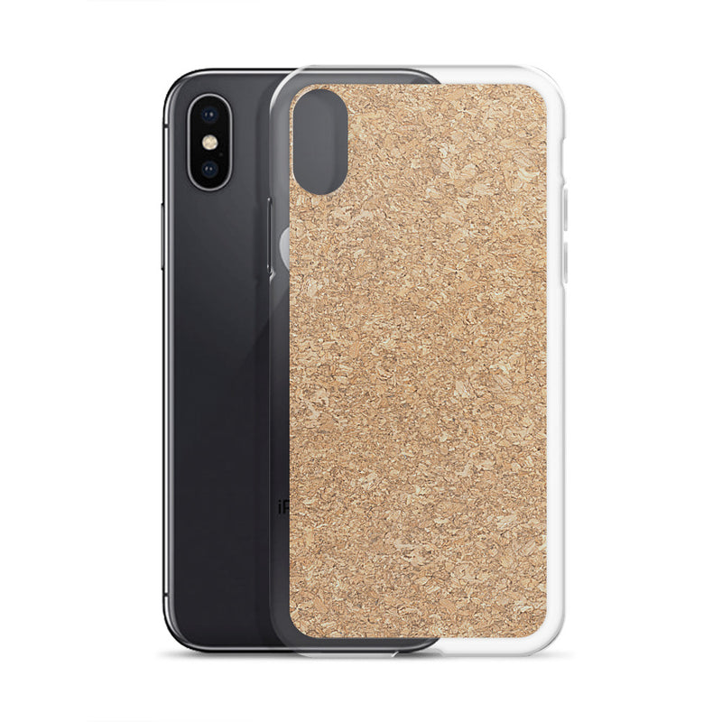 Load image into Gallery viewer, Light Brown Cork Wood iPhone Clear Thin Case CREATIVETECH
