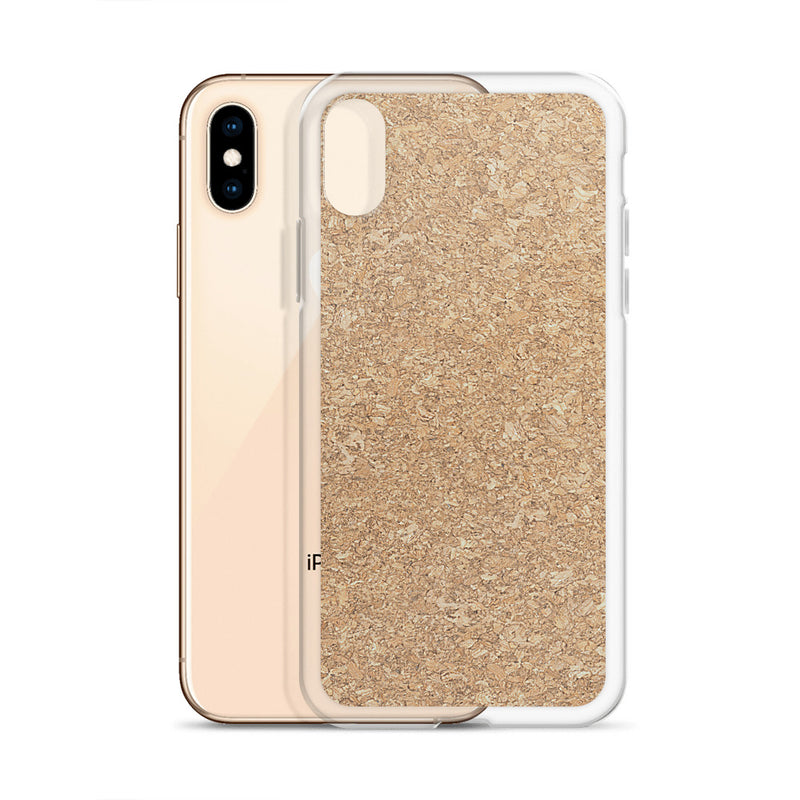 Load image into Gallery viewer, Light Brown Cork Wood iPhone Clear Thin Case CREATIVETECH
