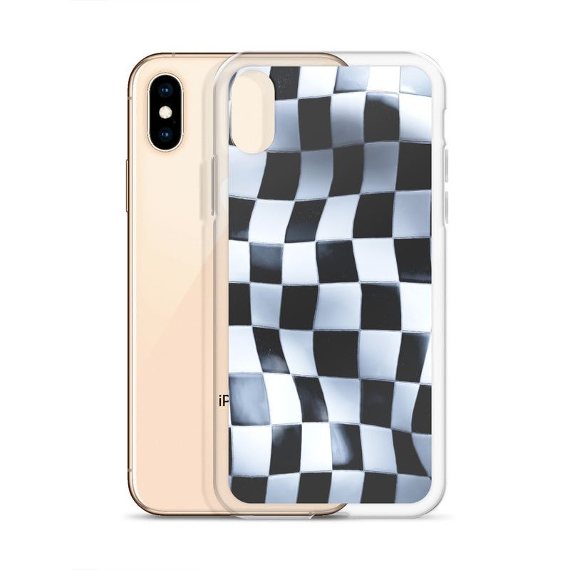 Load image into Gallery viewer, Chess Board Black White iPhone Clear Thin Case CREATIVETECH
