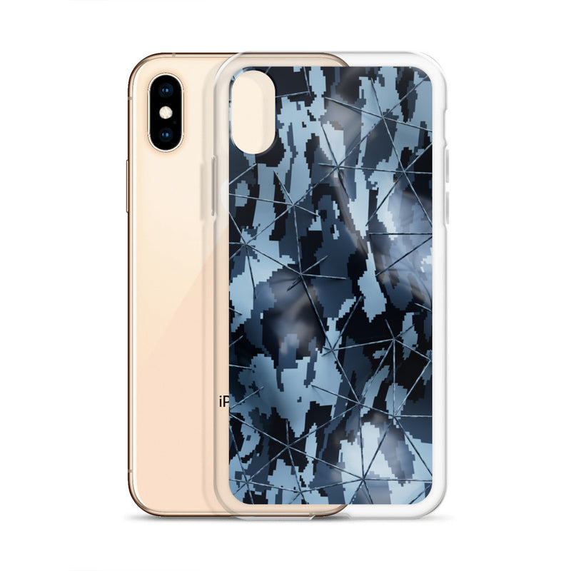 Load image into Gallery viewer, Dark Grey Military Camouflage Tech Polygon iPhone Clear Thin Case CREATIVETECH