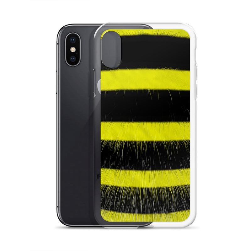 Load image into Gallery viewer, Fluffy Bee Yellow Black iPhone Clear Thin Case CREATIVETECH