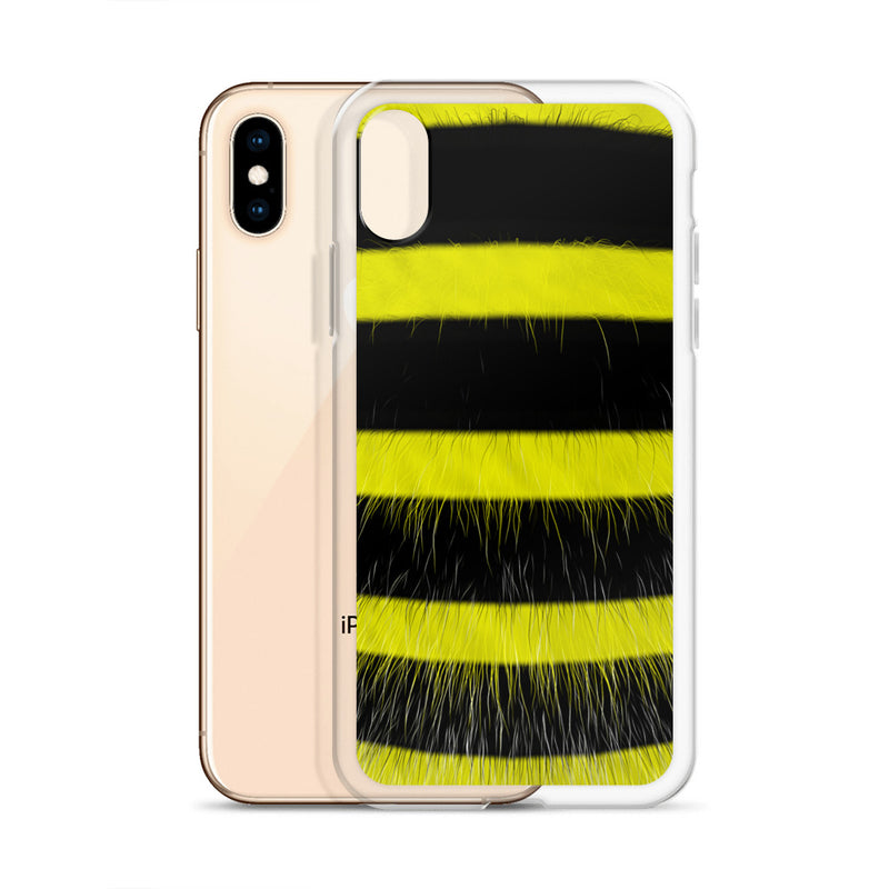 Load image into Gallery viewer, Fluffy Bee Yellow Black iPhone Clear Thin Case CREATIVETECH