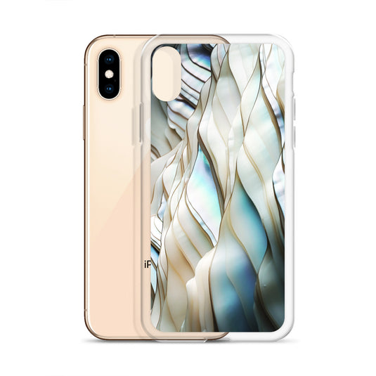 Cream Blue White Pearl iPhone Clear Thin Case CREATIVETECH