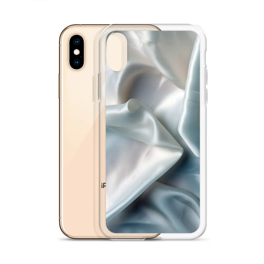 White Satin Pearl Cloth iPhone Clear Thin Case CREATIVETECH