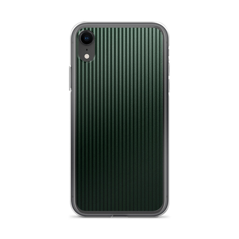 Load image into Gallery viewer, Dark Green Striped Carbon Fiber iPhone Clear Thin Case CREATIVETECH