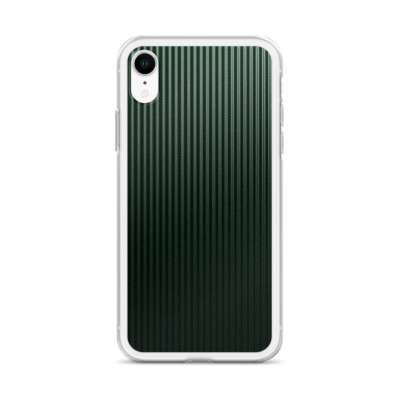 Load image into Gallery viewer, Dark Green Striped Carbon Fiber iPhone Clear Thin Case CREATIVETECH