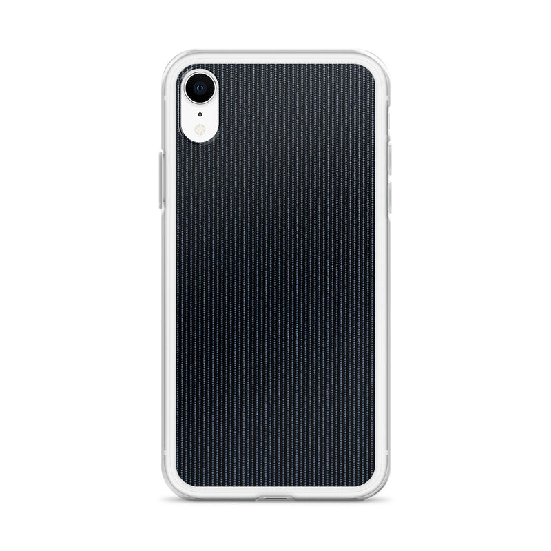 Load image into Gallery viewer, Dark Grey Striped Textile iPhone Clear Thin Case CREATIVETECH
