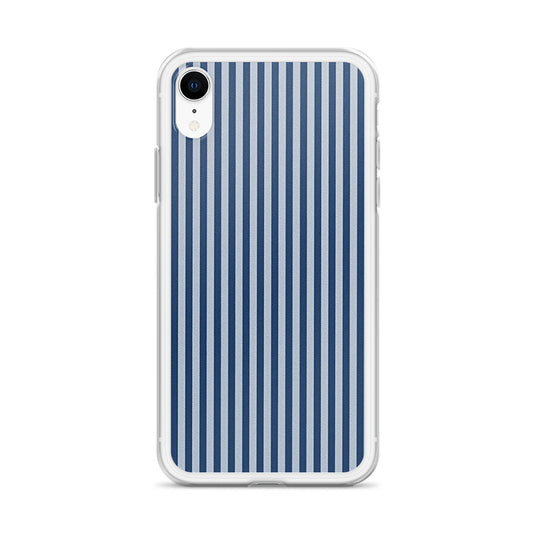 Marine Blue Ribbed iPhone Clear Thin Case CREATIVETECH