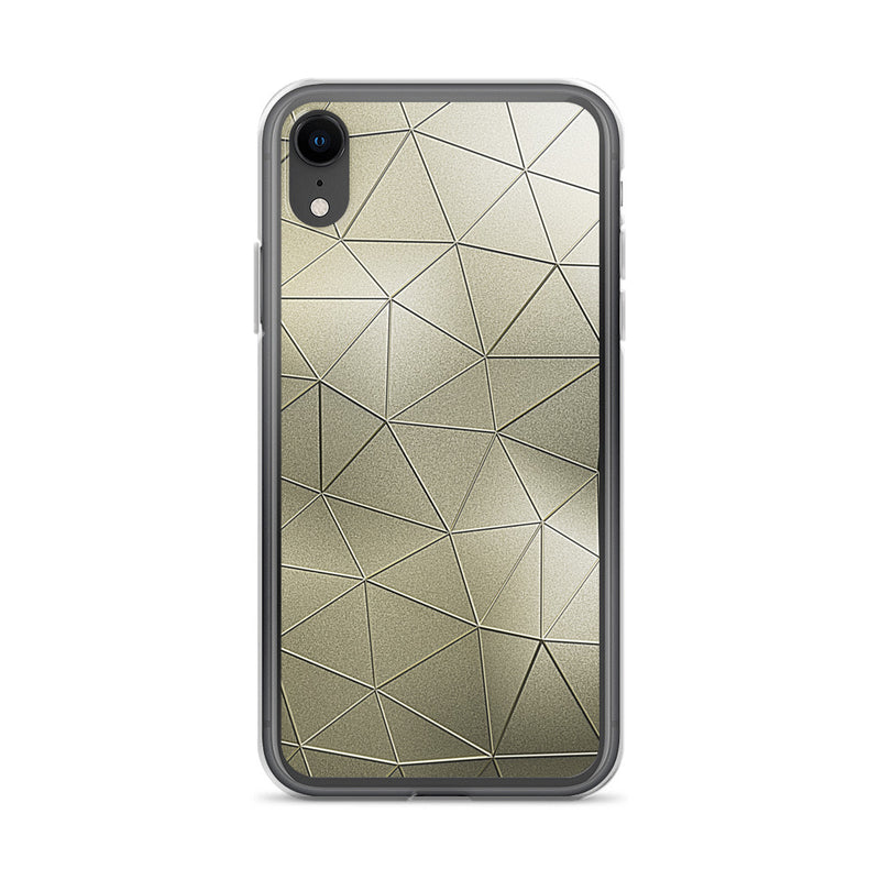 Load image into Gallery viewer, Golden Metal Polygon iPhone Clear Thin Case CREATIVETECH
