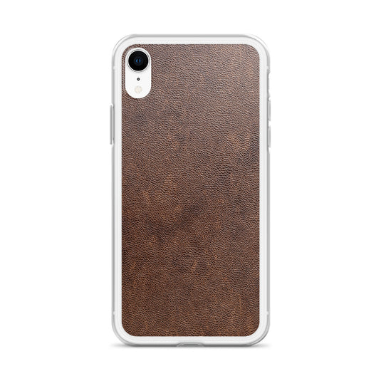 Light Brown Leather iPhone Clear Thin Case CREATIVETECH