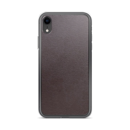 Dark Brown Leather iPhone Clear Thin Case CREATIVETECH