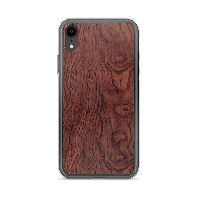 Load image into Gallery viewer, Bubinga Brown Wood iPhone Clear Thin Case CREATIVETECH
