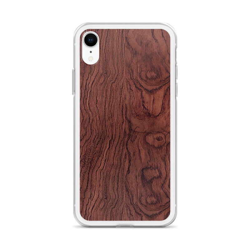 Load image into Gallery viewer, Bubinga Brown Wood iPhone Clear Thin Case CREATIVETECH
