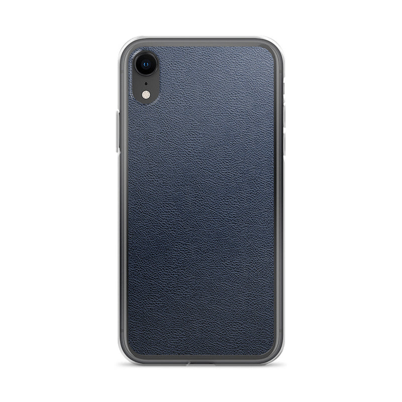 Load image into Gallery viewer, Dark Blue Leather iPhone Clear Thin Case CREATIVETECH
