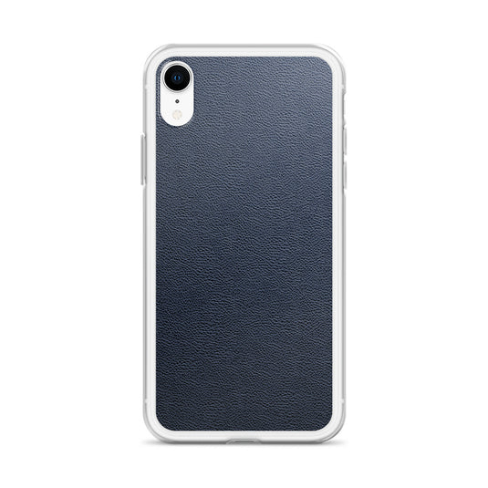 Dark Blue Leather iPhone Clear Thin Case CREATIVETECH