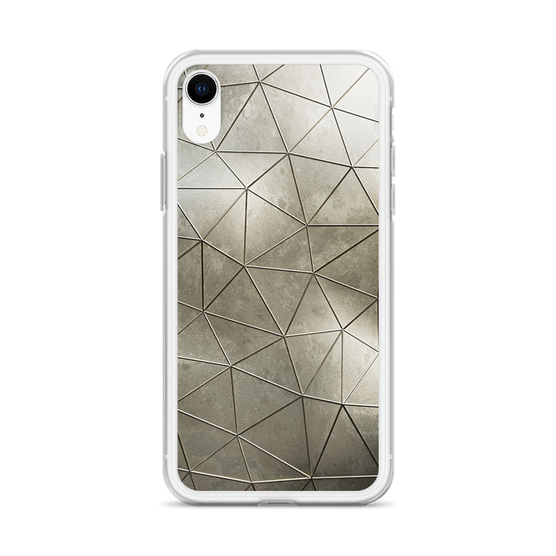 Load image into Gallery viewer, Aged Gold Polygon iPhone Clear Thin Case CREATIVETECH
