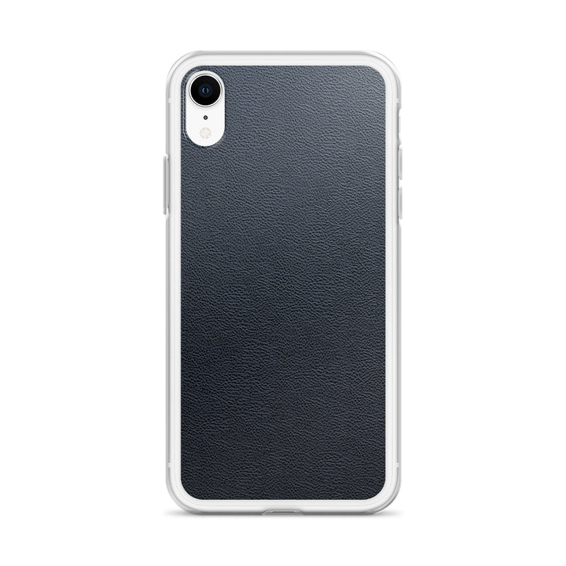 Load image into Gallery viewer, Black Leather iPhone Clear Thin Case CREATIVETECH
