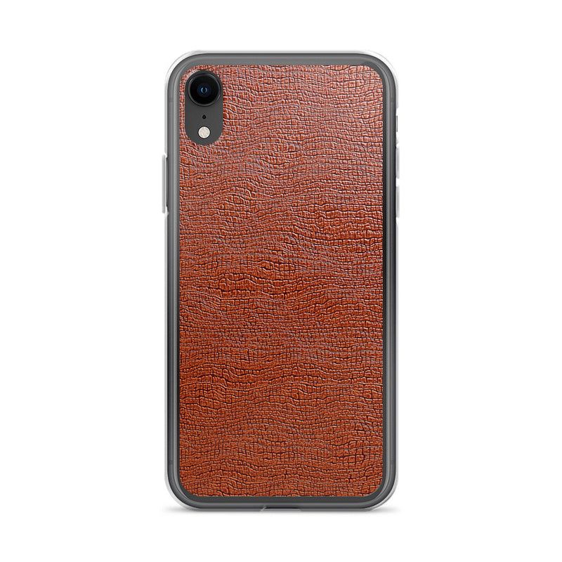 Load image into Gallery viewer, Exotic Brown Leather iPhone Clear Thin Case CREATIVETECH
