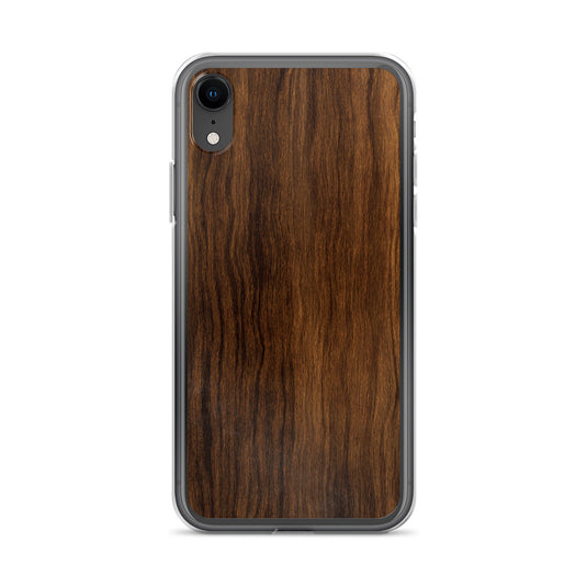 Dark Brown Wood iPhone Clear Thin Case CREATIVETECH