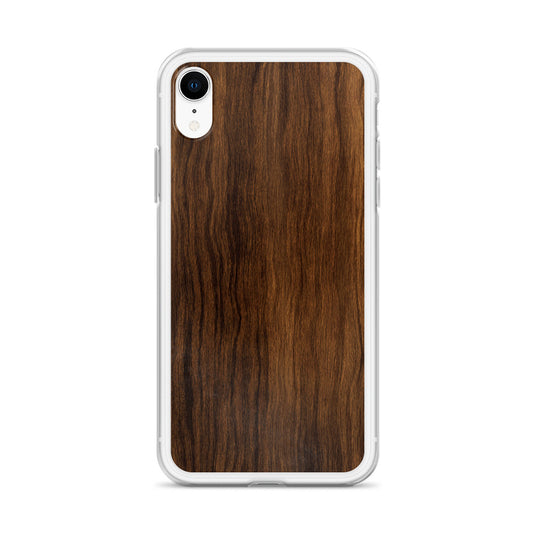 Dark Brown Wood iPhone Clear Thin Case CREATIVETECH