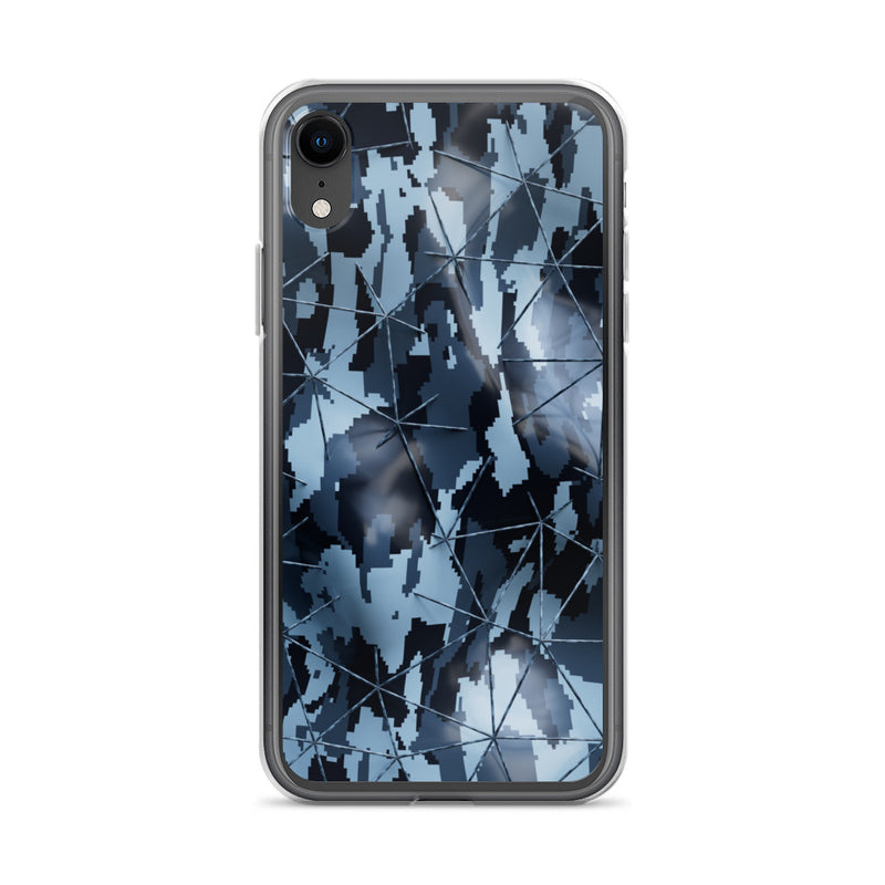 Load image into Gallery viewer, Dark Grey Military Camouflage Tech Polygon iPhone Clear Thin Case CREATIVETECH