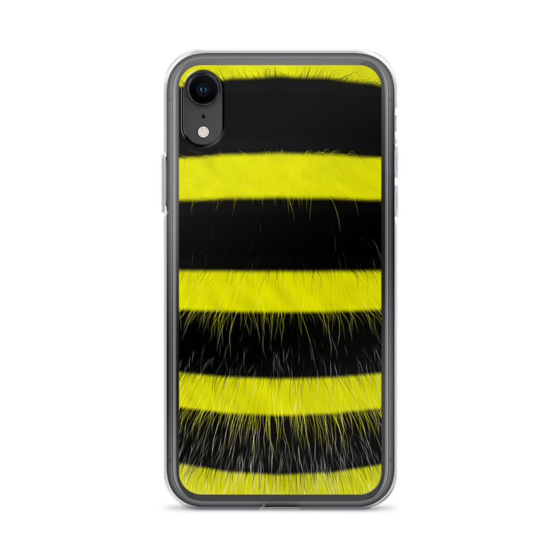 Load image into Gallery viewer, Fluffy Bee Yellow Black iPhone Clear Thin Case CREATIVETECH