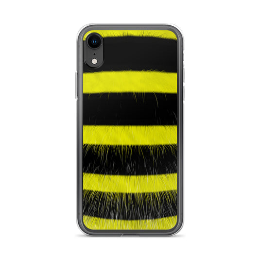 Fluffy Bee Yellow Black iPhone Clear Thin Case CREATIVETECH