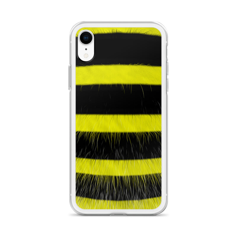 Load image into Gallery viewer, Fluffy Bee Yellow Black iPhone Clear Thin Case CREATIVETECH