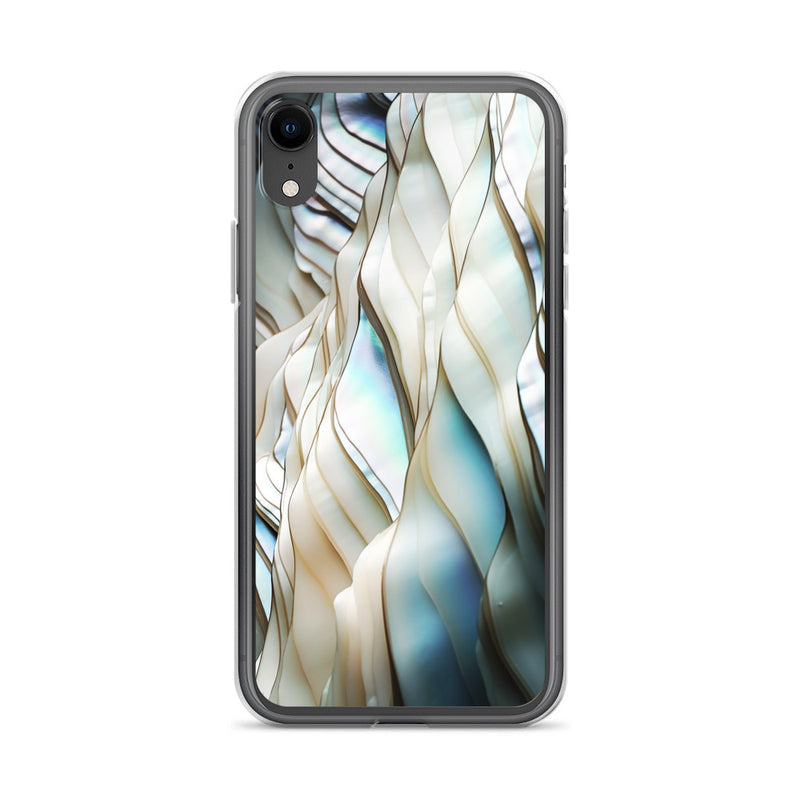 Load image into Gallery viewer, Cream Blue White Pearl iPhone Clear Thin Case CREATIVETECH
