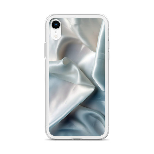 White Satin Pearl Cloth iPhone Clear Thin Case CREATIVETECH