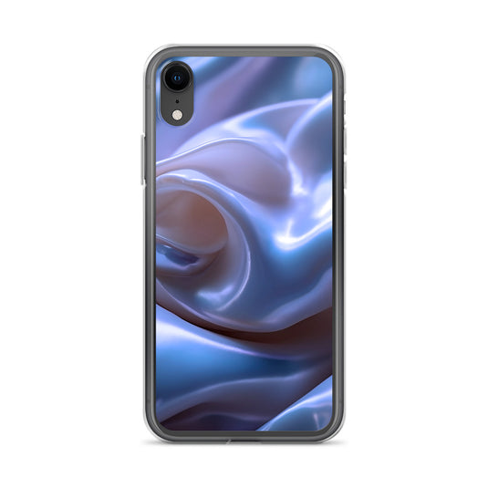 Blue Satin Pearl Cloth iPhone Clear Thin Case CREATIVETECH