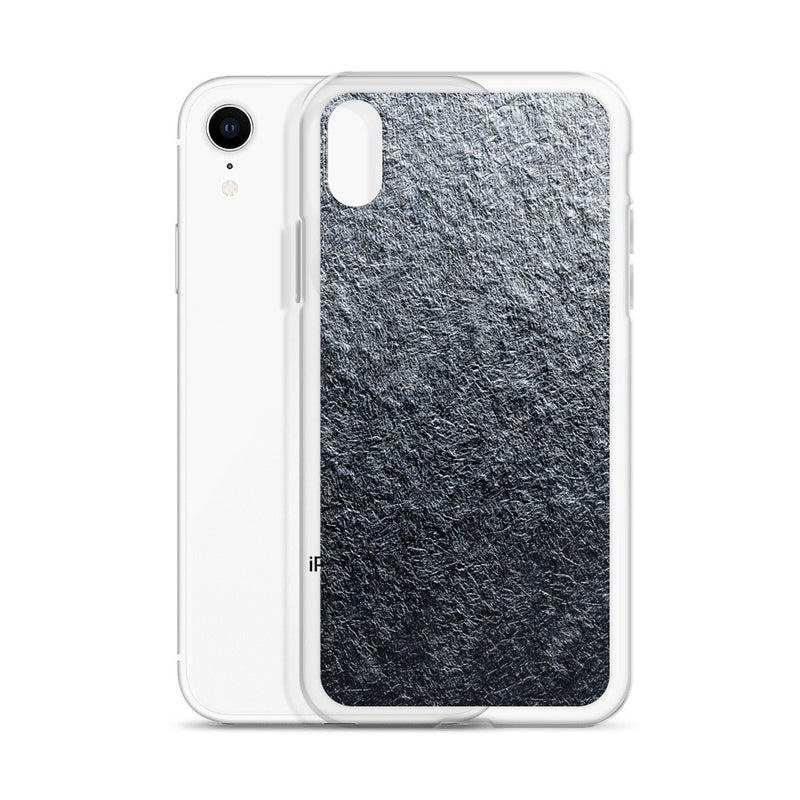 Load image into Gallery viewer, Silver Foil Metal iPhone Clear Thin Case CREATIVETECH
