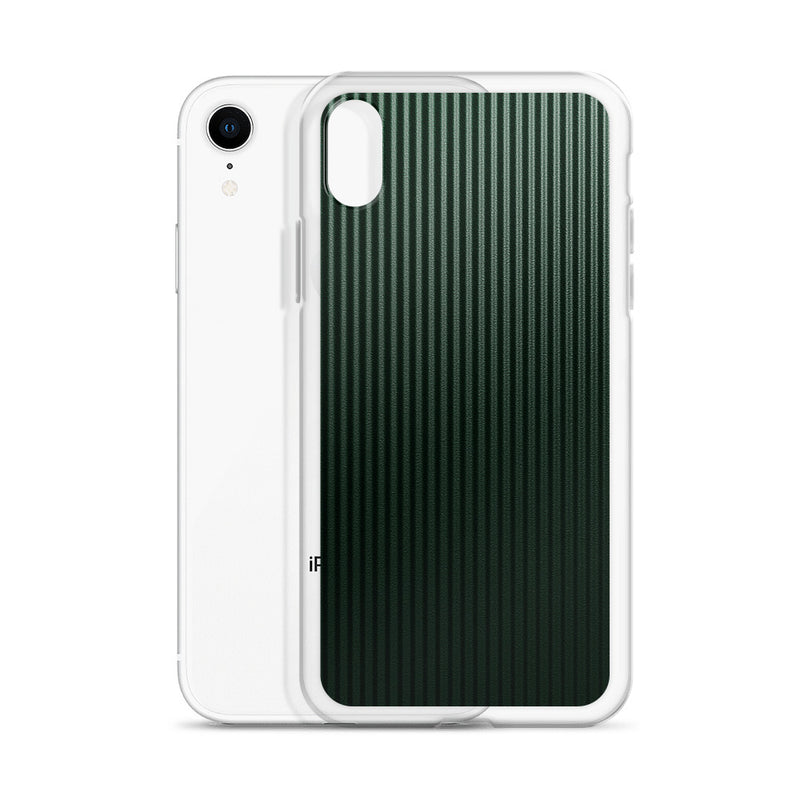 Load image into Gallery viewer, Dark Green Striped Carbon Fiber iPhone Clear Thin Case CREATIVETECH