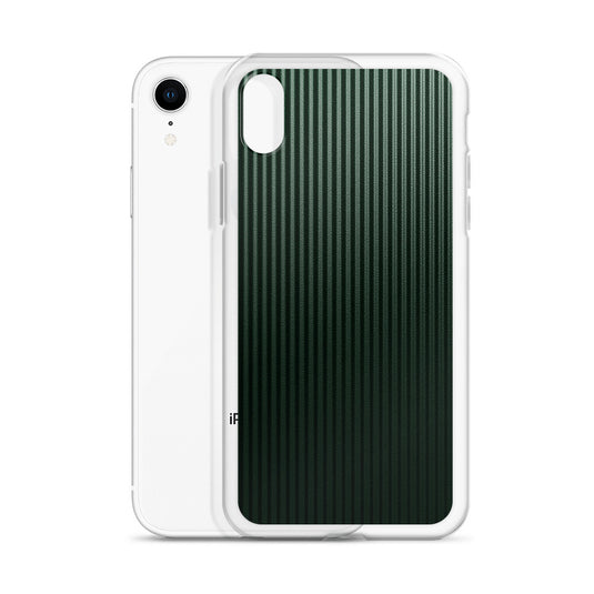 Dark Green Striped Carbon Fiber iPhone Clear Thin Case CREATIVETECH