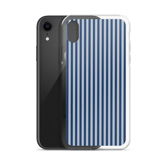 Marine Blue Ribbed iPhone Clear Thin Case CREATIVETECH