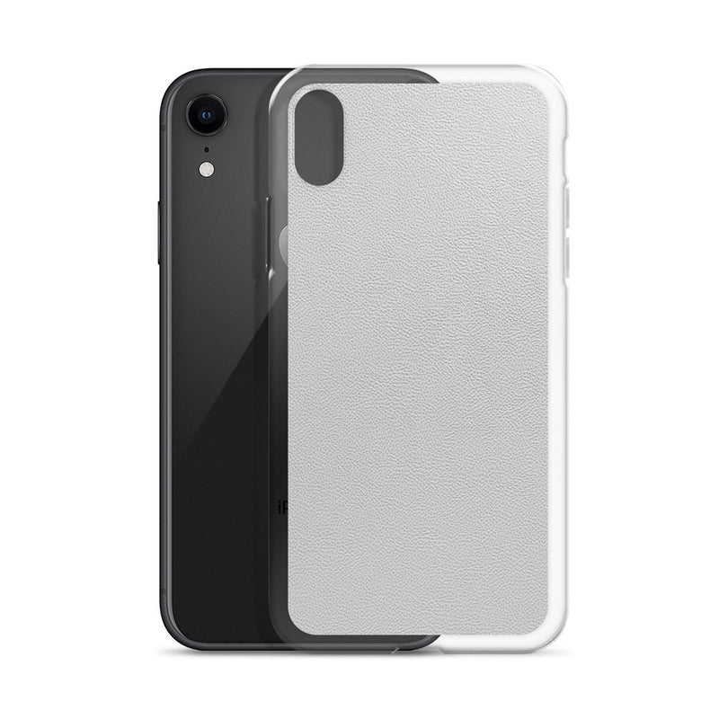 Load image into Gallery viewer, White Leather iPhone Clear Thin Case CREATIVETECH
