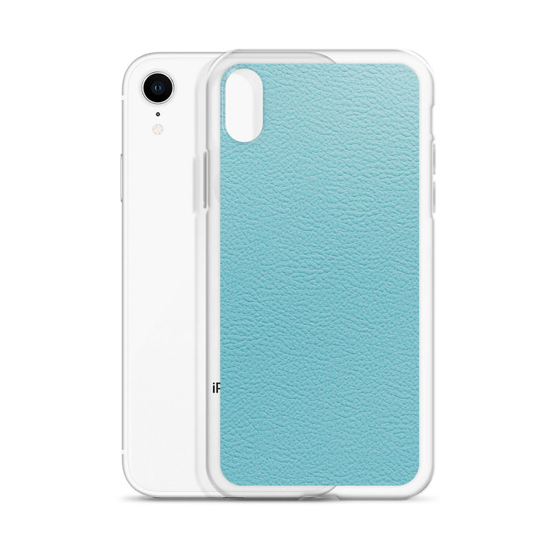 Load image into Gallery viewer, Mint Green Leather iPhone Clear Thin Case CREATIVETECH