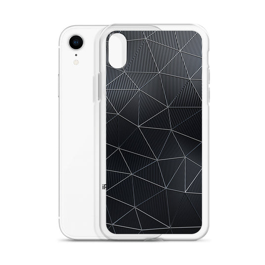 Silver Polygon Carbon Fiber iPhone Clear Thin Case CREATIVETECH