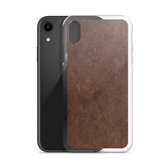 Light Brown Leather iPhone Clear Thin Case CREATIVETECH