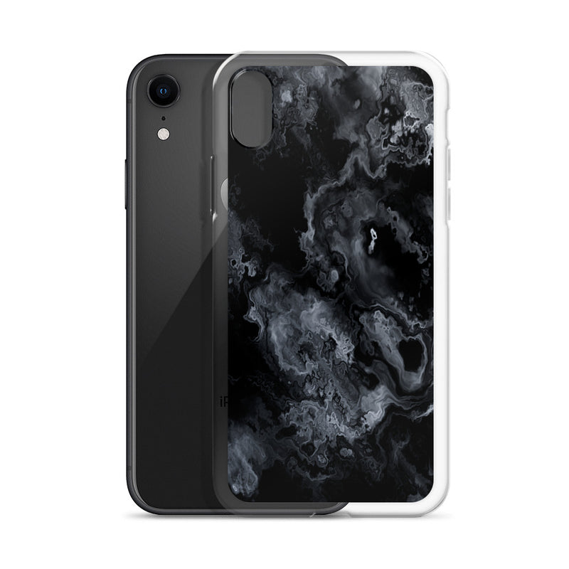 Load image into Gallery viewer, Black Marble Stone iPhone Clear Thin Case CREATIVETECH
