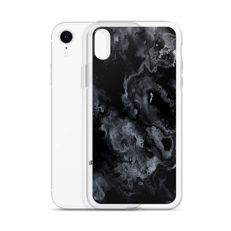 Load image into Gallery viewer, Black Marble Stone iPhone Clear Thin Case CREATIVETECH
