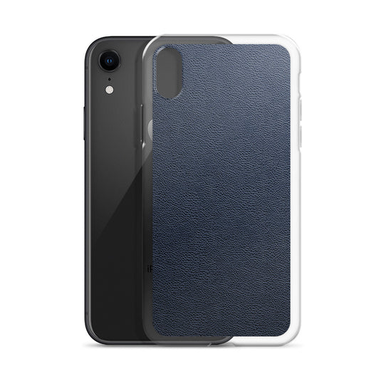 Dark Blue Leather iPhone Clear Thin Case CREATIVETECH