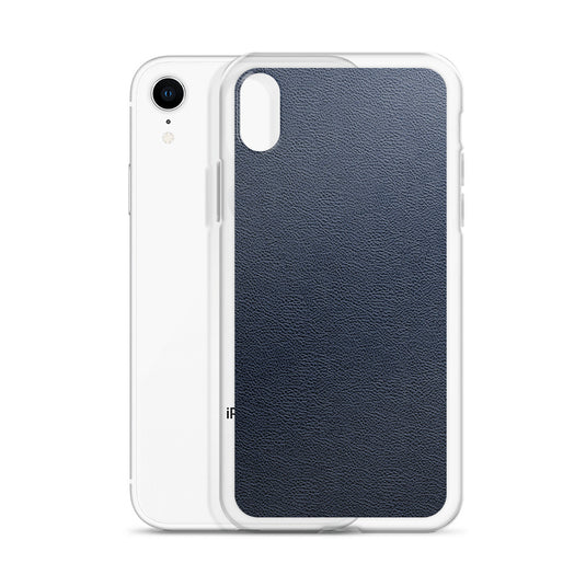 Dark Blue Leather iPhone Clear Thin Case CREATIVETECH