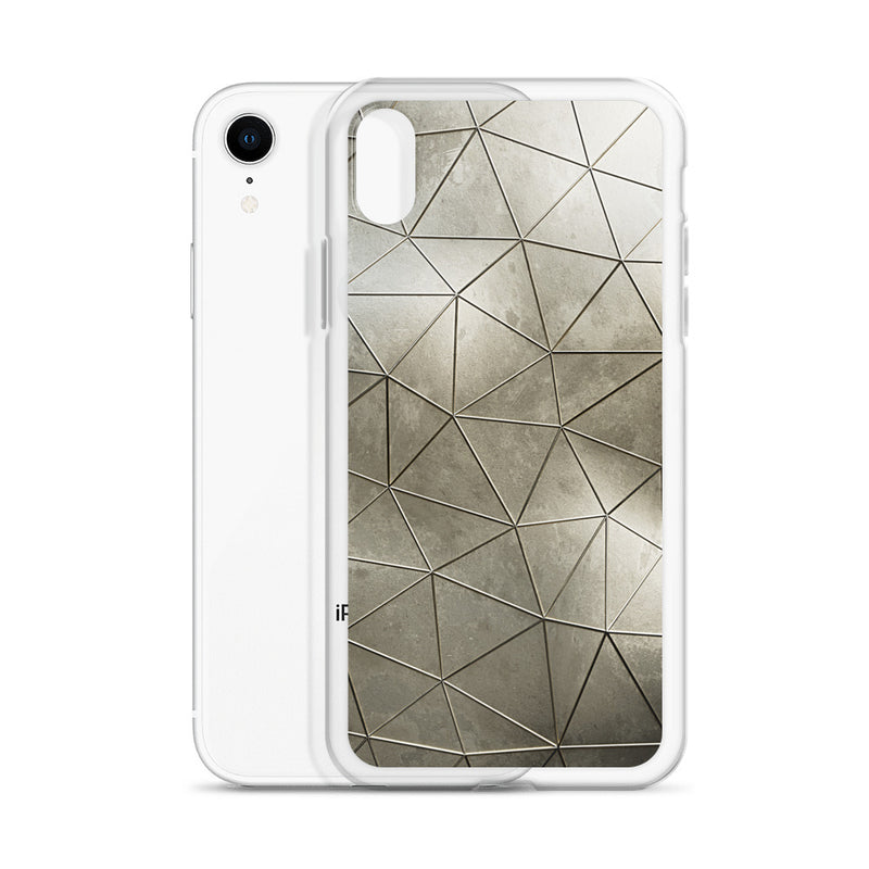 Load image into Gallery viewer, Aged Gold Polygon iPhone Clear Thin Case CREATIVETECH
